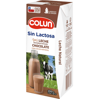 Pack Leche Sin Lactosa Chocolate Colun 200mlx6un