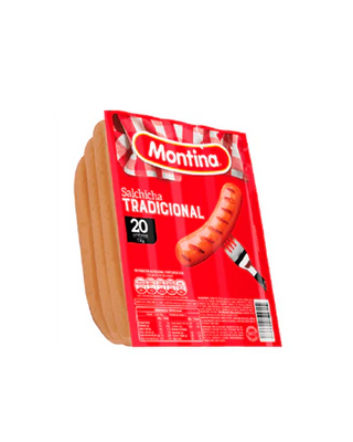 Caja De Salchicha Tradicional Montina 1kgx8un